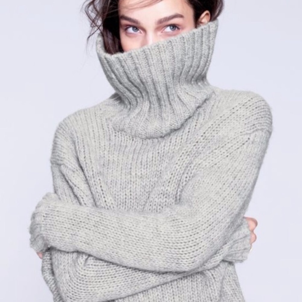 J. Crew Cotton-Cashmere Knit Turtleneck Sweater - Picture 1 of 5